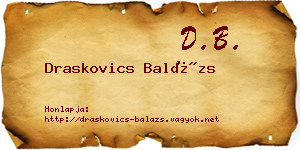 Draskovics Balázs névjegykártya