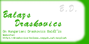 balazs draskovics business card